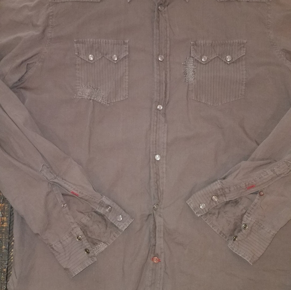 Guess Vintage Button Down Shirt XL Brown - Picture 3 of 5